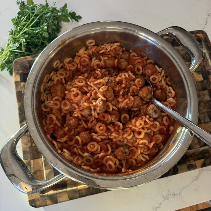Homemade Spaghetti O’s with Mini Meatballs
