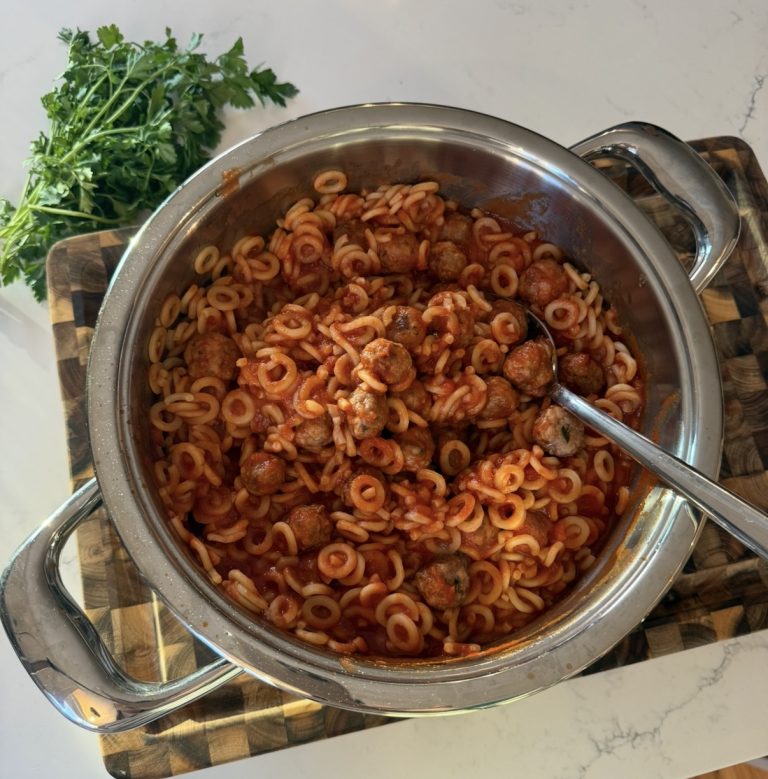 Homemade Spaghetti O’s with Mini Meatballs