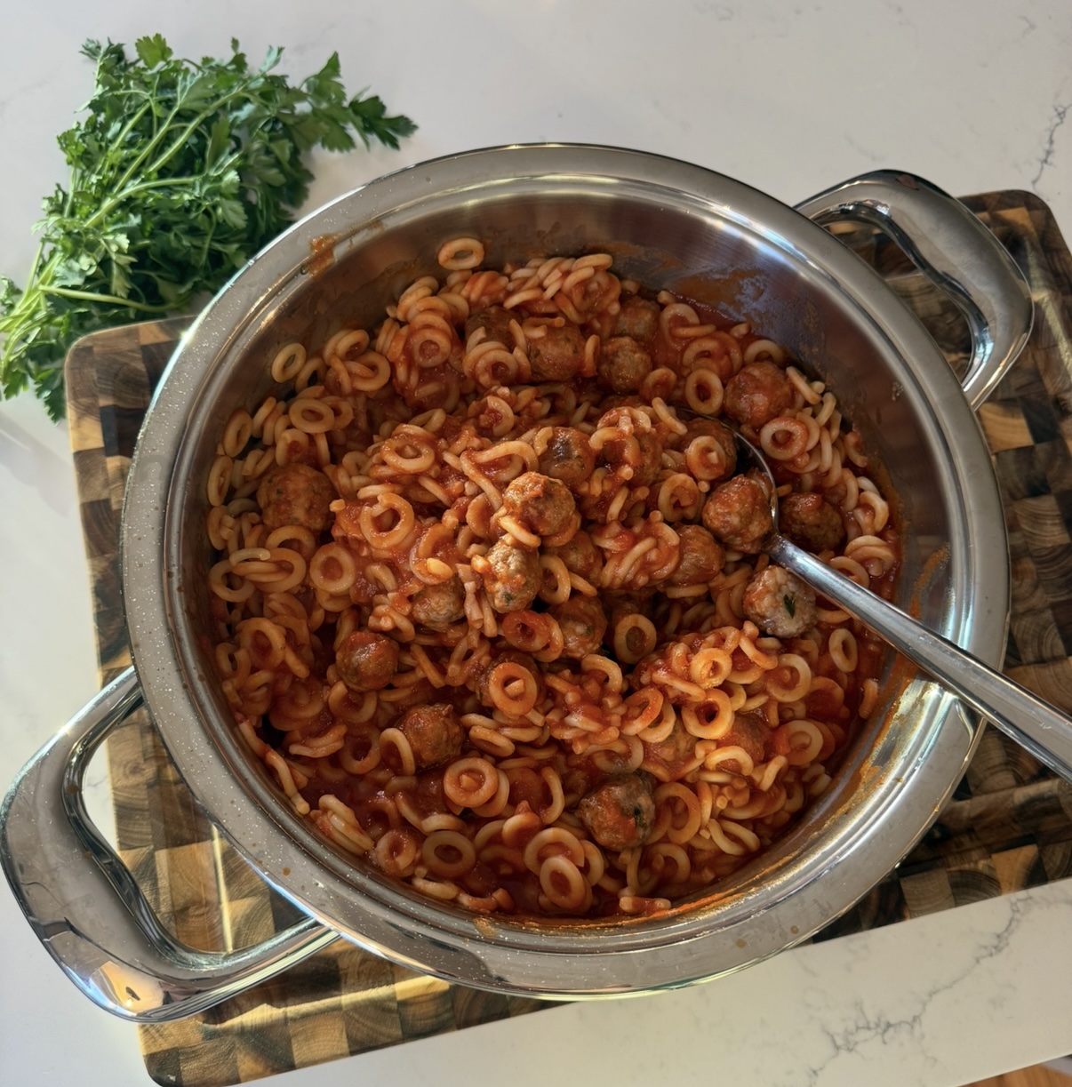 Homemade Spaghetti O’s with Mini Meatballs